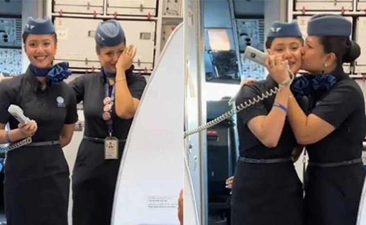 VIDEO: Mother-daughter duo in cabin crew win hearts with special Mother’s Day in-flight announcement