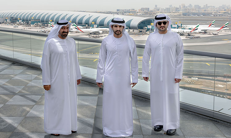 Sheikh Hamdan, Sheikh Maktoum visit Emirates Group Headquarters