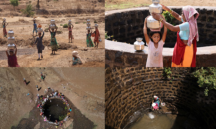 Women, children trek miles in summer heat to get water near Mumbai