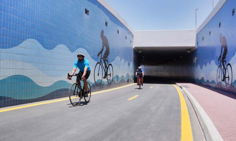 Dubai opens a 160-metre tunnel specifically designed for cyclists in Meydan area