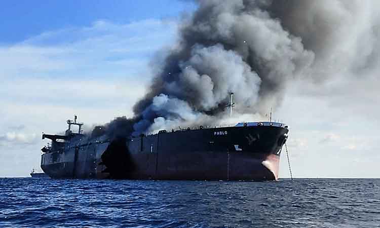 Three crew missing after oil tanker fire off Malaysia