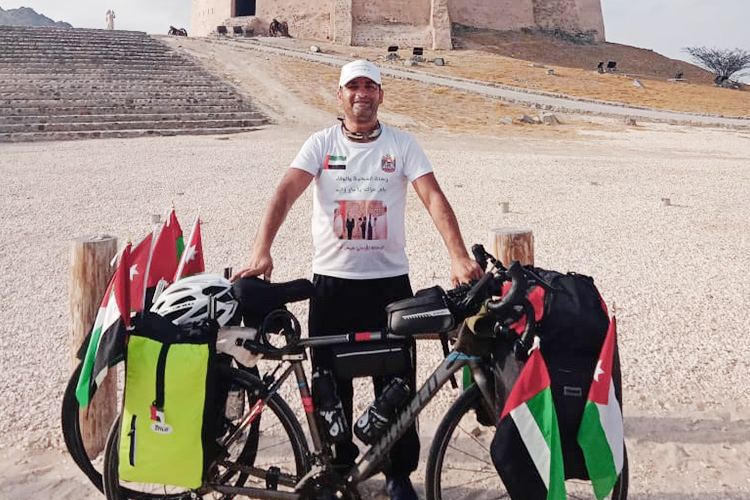 Jordanian man cycles 3,000km to reach UAE, praises Emirati culture and humility