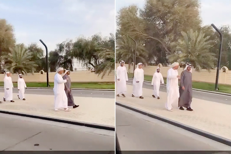 VIDEO: Sheikh Mohamed Bin Zayed casually walks in the streets of Abu Dhabi without any security detail 