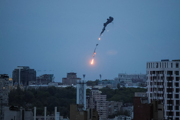 VIDEO: At least one drone downed in new air attack on Kyiv