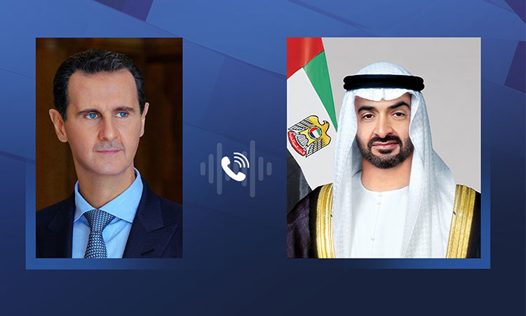 UAE President Mohamed Bin Zayed receives phone call from Syrian leader Bashar Al Assad