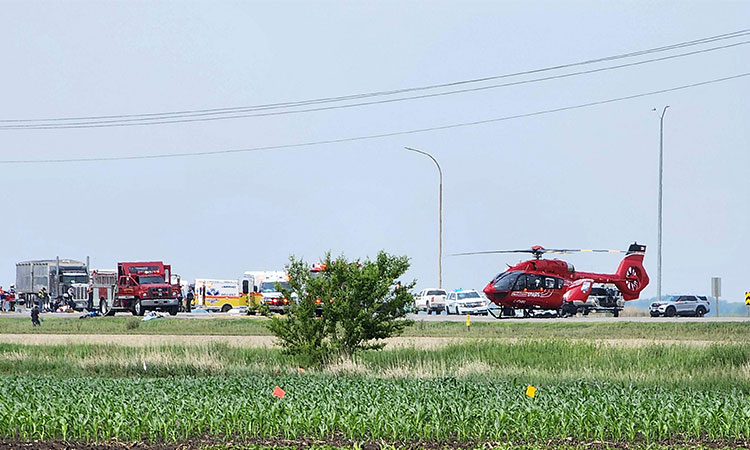 At least 15 die after truck hits bus carrying elderly people in Canada