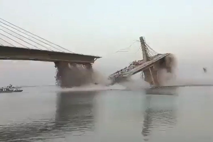 VIDEO: Under-construction bridge collapses in India for 2nd time in a year, no casualties 