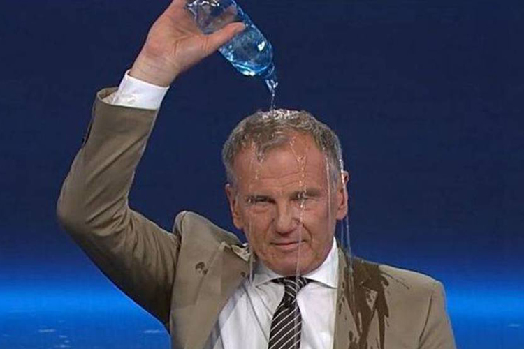 VIDEO: TV anchor ends newscast with  pouring water on his head as  temperature hits 37.2° C in Vienna