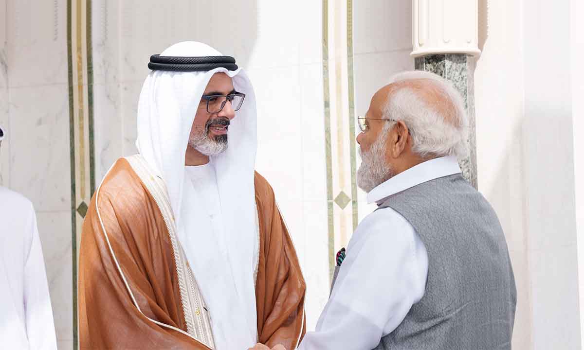 Sheikh Khaled bids farewell to Indian PM