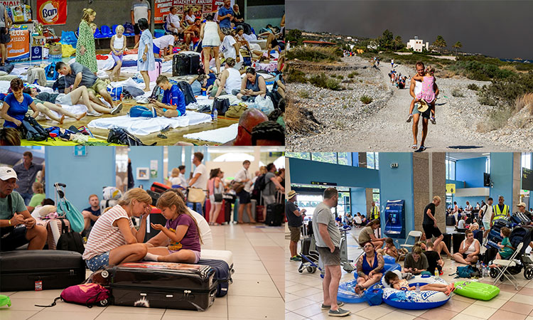 Rhodes wildfire forces tens of thousands of tourists and locals to spend night in beaches, gyms; flights cancelled 