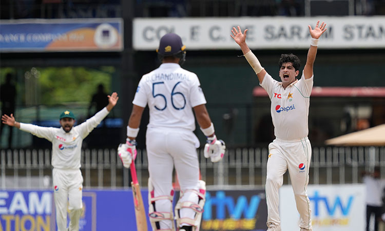 Abrar, Naseem shine as Pakistan bowl out Sri Lanka for 166 in second Test