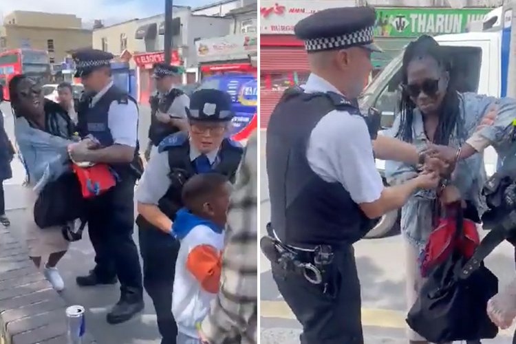 VIDEO: Black woman falsely accused of not paying bus fare in London, handcuffed by police in front of crying son