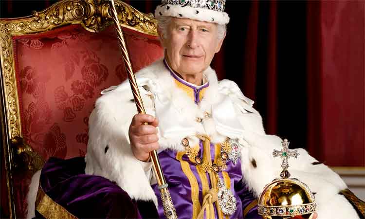 Six-year-old portrays Charles at mock coronation in the King's alma mater