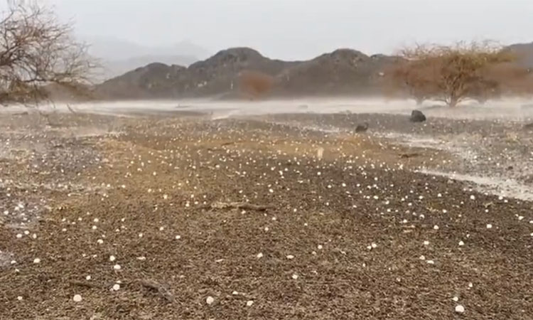 Scattered showers of hail and rain in some areas of UAE; strong winds cause damage in Ras Al Khaimah 