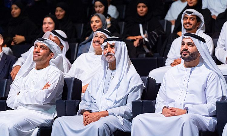 Sheikh Nahyan Bin Mubarak joins Al Neyadi for a unique space conversation at Louvre Abu Dhabi