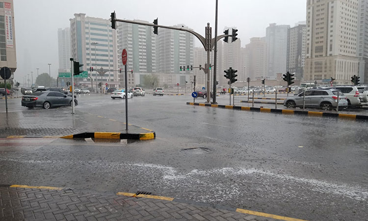 VIDEO: Heavy rain lashes Sharjah, police urge motorists to drive with caution