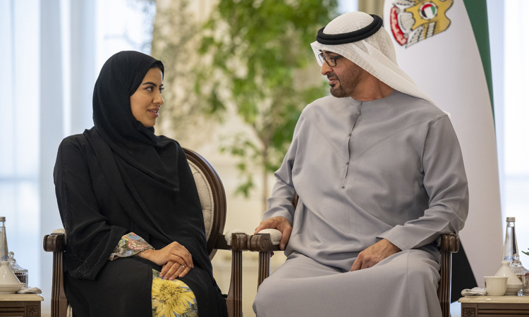 UAE President Mohamed Bin Zayed receives Emirati photographer Noura Al Neyadi