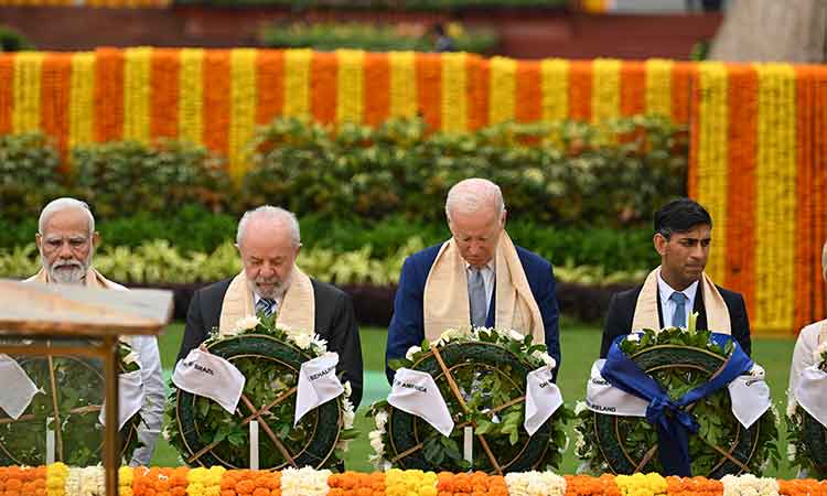 G20 leaders pay homage to Mahatma Gandhi