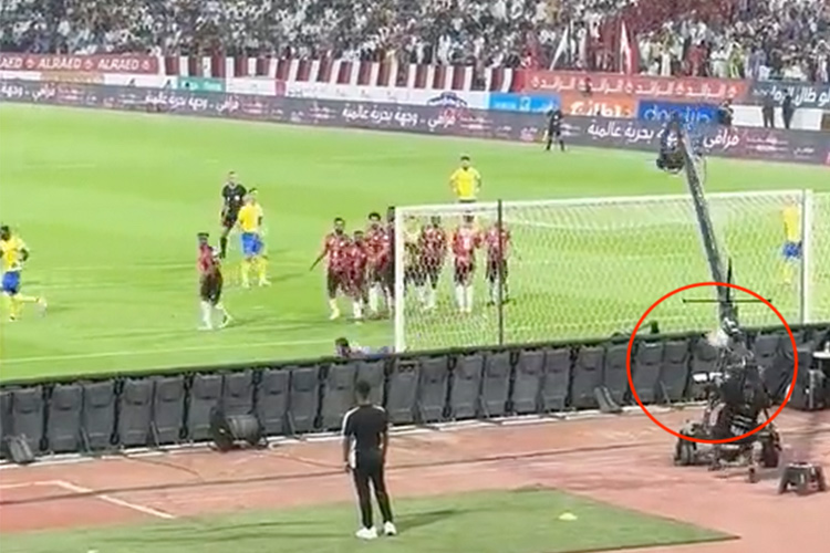 VIDEO: Cristiano Ronaldo’s free kick knocks out cameraman during Al Nassr match