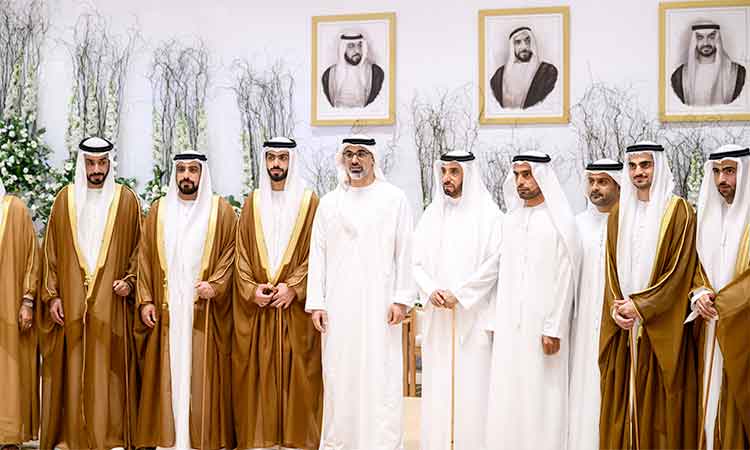 Crown Prince of Abu Dhabi attends group wedding reception