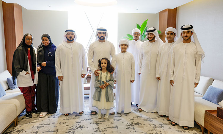 Sheikh Hamdan meets children of Dubai Civil Defence martyrs, lauds their sacrifices  