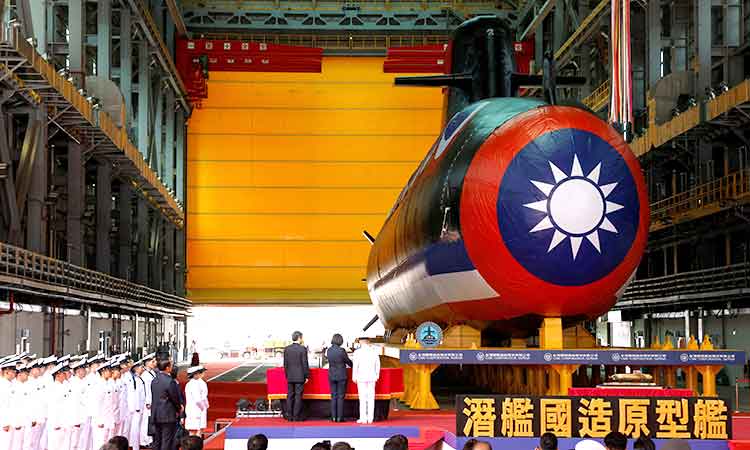 Taiwan launches the island's first domestically made submarine for testing