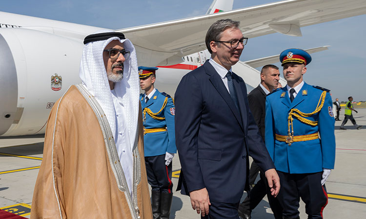 Khaled Bin Mohamed Bin Zayed arrives in Serbia on working visit