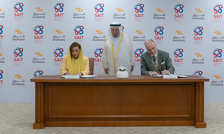 Sheikh Sultan witnesses signing of MoU between Shurooq and SAIT