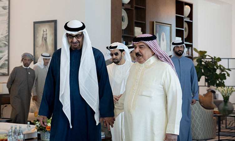 UAE President visits King of Bahrain at his residence in Abu Dhabi