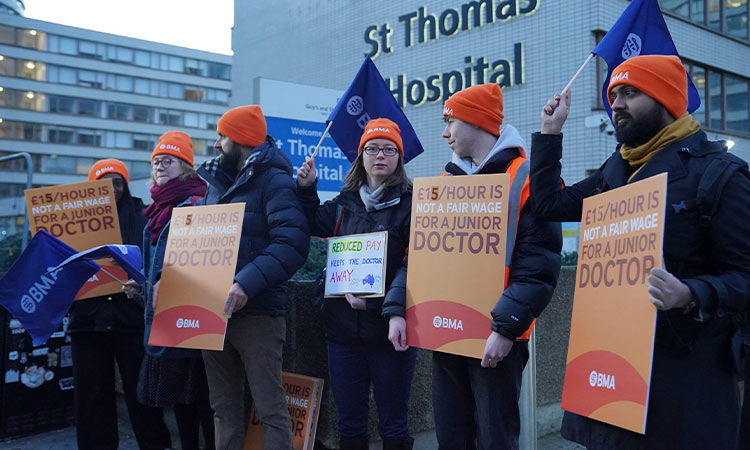 Doctors in England start longest strike in country's NHS history