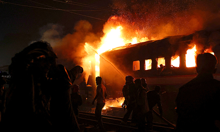 Bangladesh police arrest opposition activists over train fire