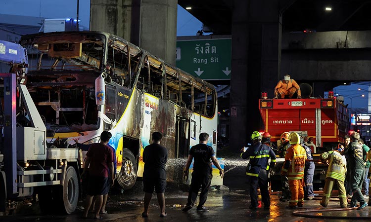 School bus catches fire in Thailand, 25 feared dead