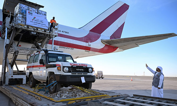 UAE sends 3 more planes with 120 tonnes of aid for Lebanese people