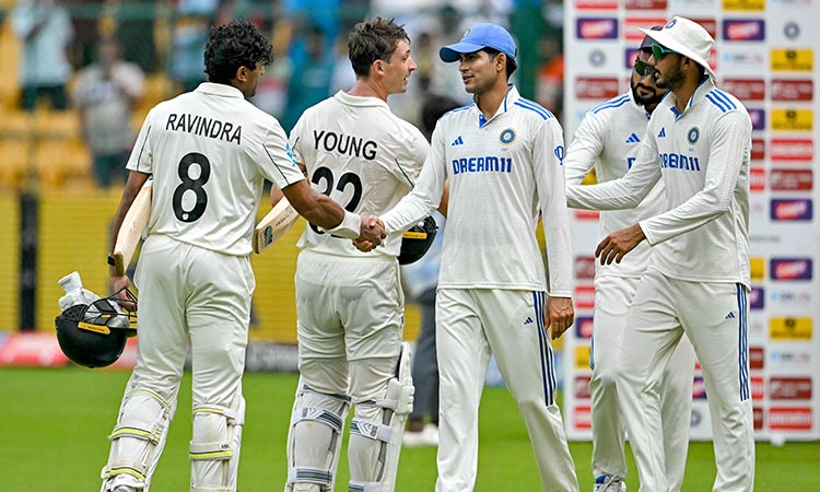 Young, Ravindra star as New Zealand end 36-year wait by crushing India in first Test