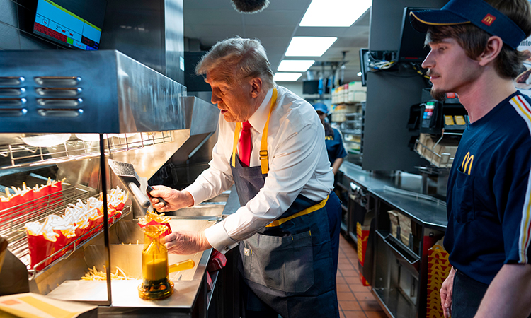 Trump hands out french fries in Pennsylvania