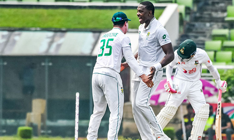 South Africa's Rabada fastest to 300th Test wicket as Bangladesh all out for 106 in first Test 