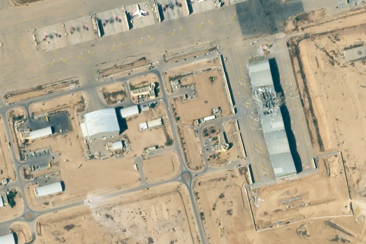 Satellite images of Israeli Nevatim air base show damage to aircraft hangar after Iran missile attack 