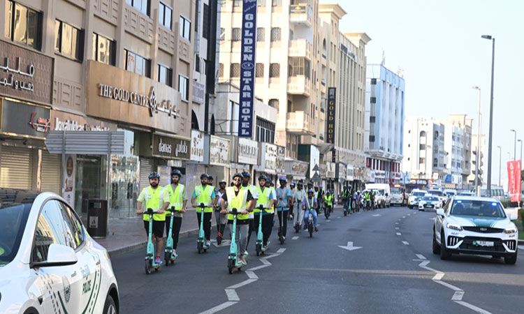 Dubai Police organise awareness electric-scootercade