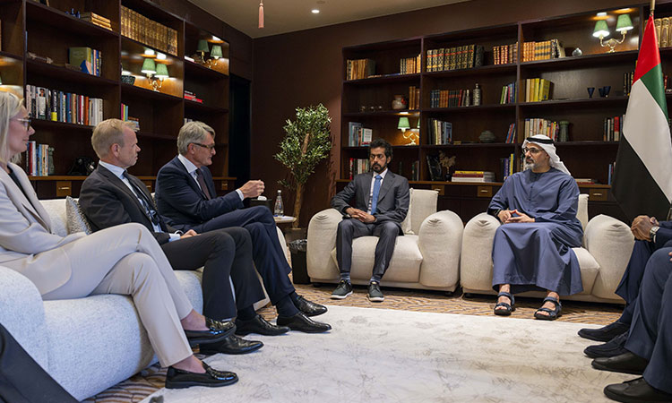 Sheikh Khaled meets with CEOs of leading Norwegian companies in Oslo