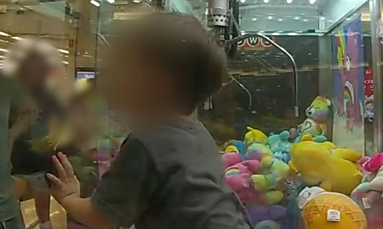 Toddler rescued from inside the stuffed toys arcade claw machine in Australia