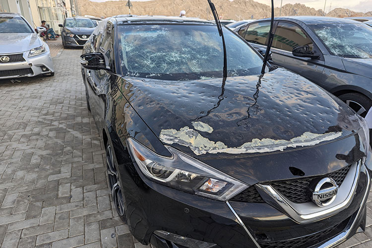 PHOTOS: Heavy losses and damage to cars in Al Ain after rain and hailstorm