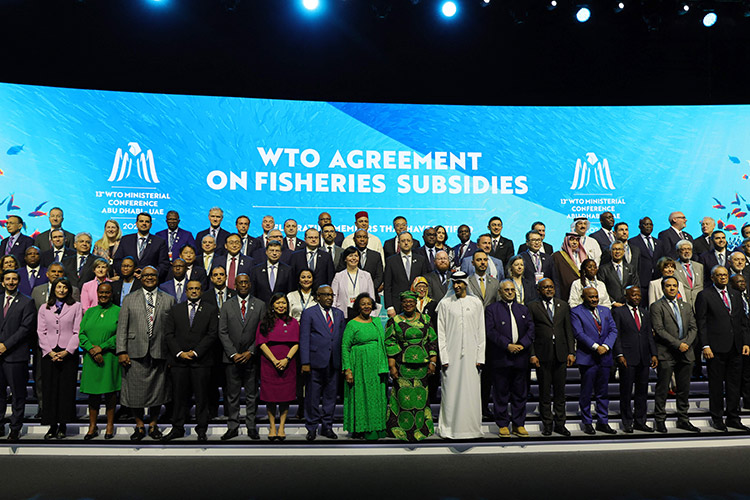 UAE leaders welcome guests attending the WTO meeting in Abu Dhabi