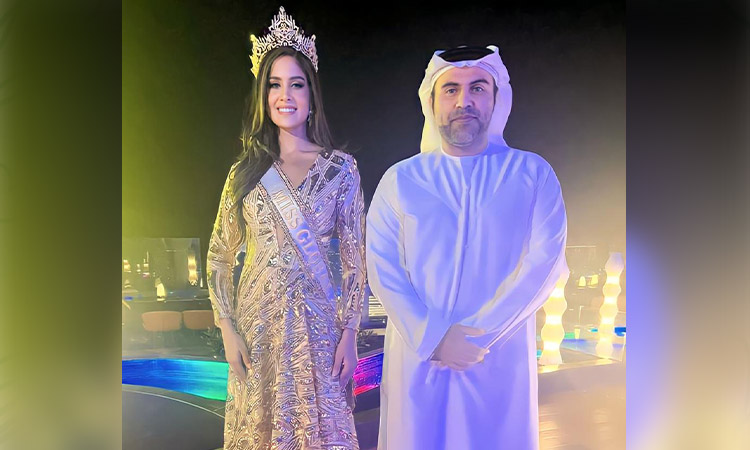 Dr Bu Abdullah, renowned Emirati Businessman meets Miss Global 2023, Ashley Melendez in Cambodia