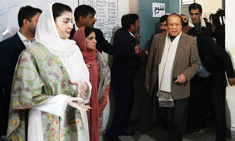 Pakistan’s ex-PM Nawaz Sharif strikes confident note in vote marred by rival's imprisonment