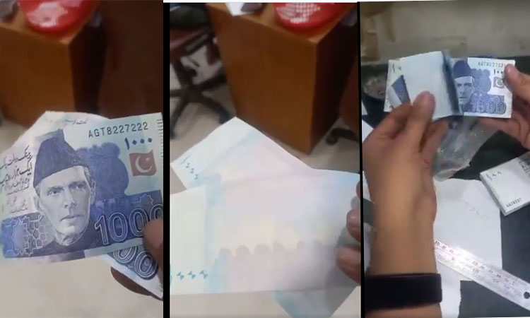 Video of half-printed Pakistani Rs1,000 notes sparks outrage on social media 