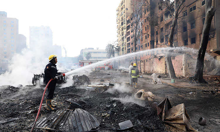 Massive fire destroys Egypt's oldest Al Ahram film studio in Cairo 