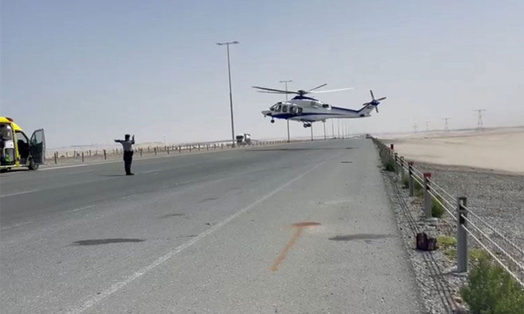 Critically wounded person airlifted to hospital by NSRC team in Abu Dhabi