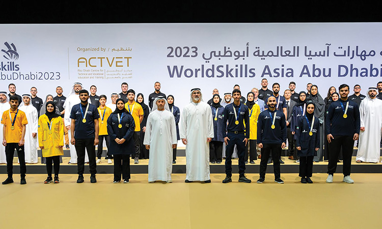 Sheikh Khaled all praise for EmiratesSkills team after 13-medal win at WorldSkills Asia Abu Dhabi