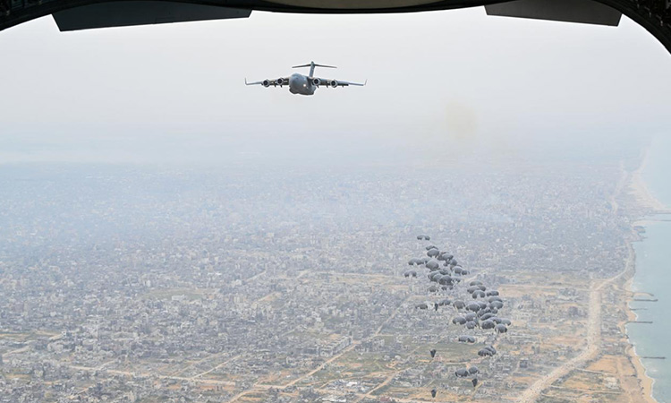 'Birds of Goodness' executes 33rd humanitarian aid airdrop in north Gaza