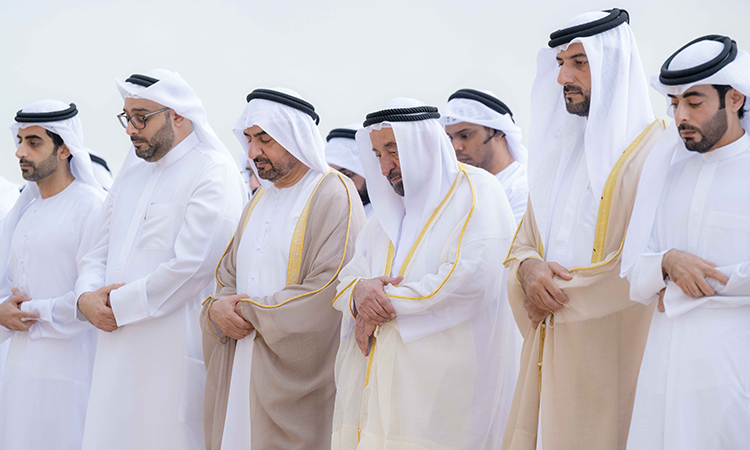 Sharjah Ruler performs Eid Al Fitr prayer at Al Badee Musallah